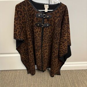 Chico's Brown and Black Animal Print Poncho